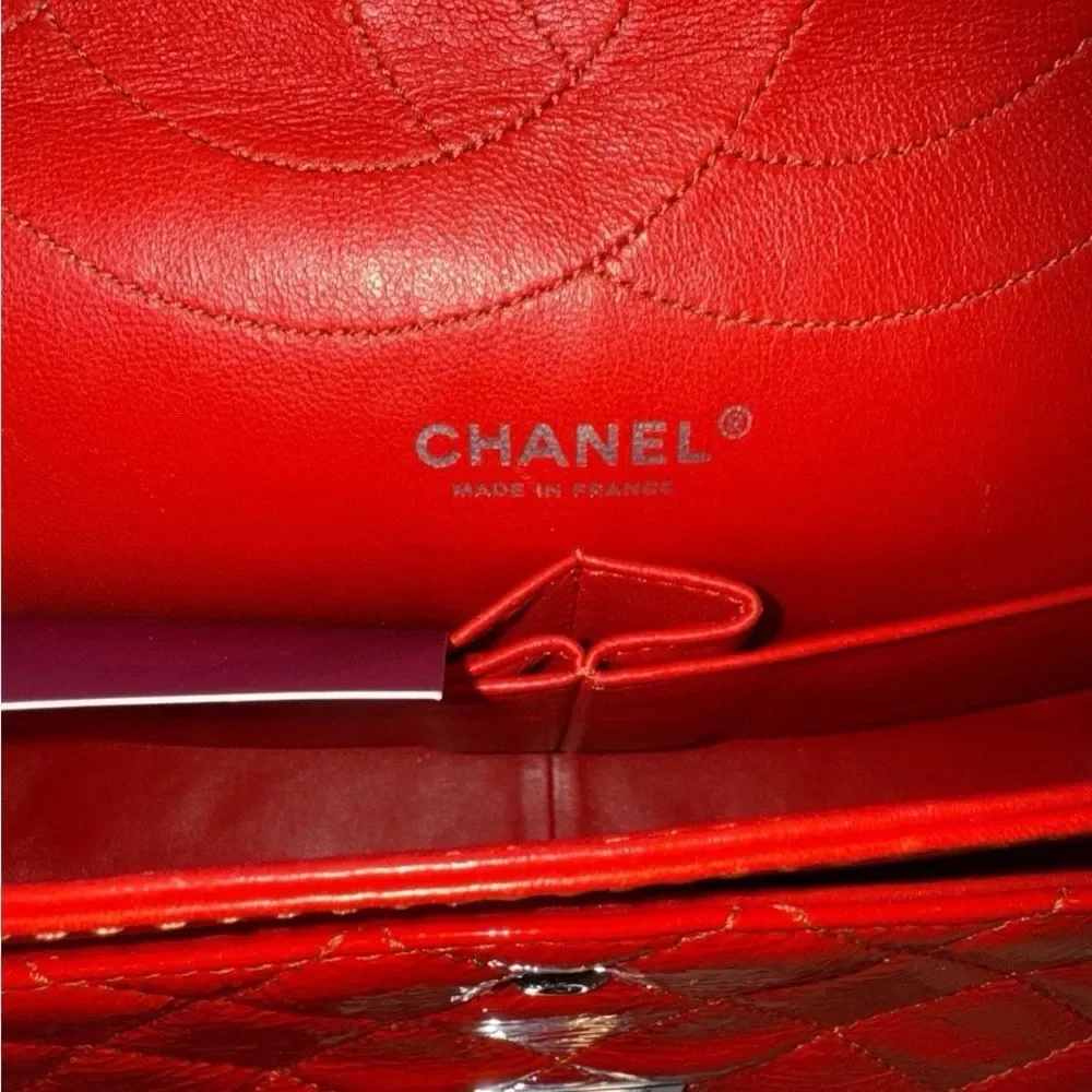 CHANEL Reissue 2.55 Medium Red Quilted Leather Dbl FlapBag w/COA